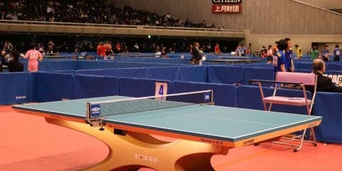 ゴールドに輝く卓球台「infinity」。リオ五輪の台が全日本卓球に登場【全日本卓球2018】