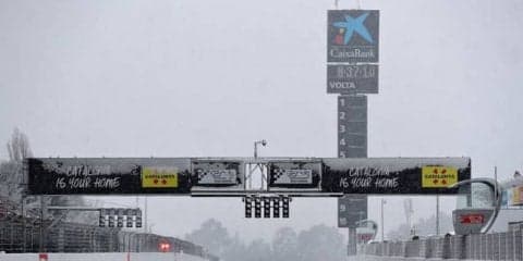 【F1 バルセロナテスト前期】3日目は雪に見舞われる