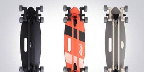 階段を降りられる8輪スケートボード「Stair-Rover」先行販売