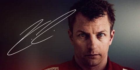 レディースシートに追加特典、キミ・ライコネン選手オリジナルポストカード　F1日本GP