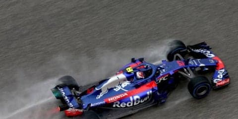 【F1 アメリカGP】悪天候のフリー走行2でトロロッソ・ホンダのガスリーが2番手タイム