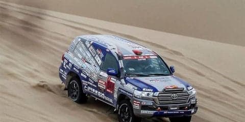 ダカールラリーの迫力、参戦仕様ランドクルーザーがデモラン披露へ…モースポフェス2019