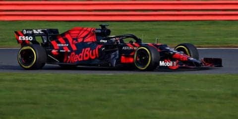 【F1】レッドブル・ホンダの“初号機”、2019年型 RB15 が走行…カラーリングはワンオフの特別仕様