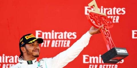 【F1 スペインGP】ハミルトンが優勝でランキングトップ、メルセデスは開幕5戦連続ワンツーフィニッシュ