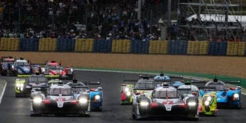 【ルマン24時間】決勝レースはじまる…連覇狙うトヨタが序盤1-2キープ、トップは可夢偉組の7号車
