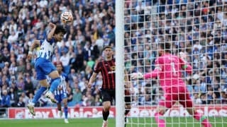 三笘薫、“レベチ”なヘッド弾炸裂の瞬間！動き出し、ミート、首を振り、すべてが完璧なヘディングゴールに「止まんねえな！」後半だけで2得点！