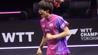 戸上隼輔、日本勢16強一番乗りに「プレッシャーを感じていた」　上位進出へは「100％の力を出さないと勝てない」【WTTチャンピオンズ横浜】