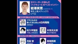 【ハイキュー‼×SVリーグ】埼玉上尾・岩澤実育が選出したベストメンバーはクセあり？