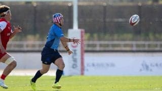 仕事、家庭、ラグビー…。挑戦は星条旗柄のヘッドキャップとともに