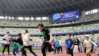 元五輪選手が子どもたちに走り方を指導　国立競技場でイベント開催