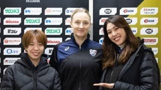 【バレー】埼玉上尾メディックス・鎌田咲希「イザが一緒に入ってくれるので心強いです」、イザベラ・マリア・ラパズ「サキがトスを上げてくれることを嬉しく思っています」　SV女子