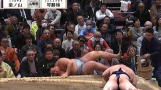 危ない！ 173キロ巨漢力士が美人モデルにあわや激突 審判の親方が身を挺して見事なブロック “ヒヤリ”の瞬間