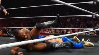 「史上最も予測不能なローブロー」前代未聞の珍事 倒れた選手の頭部が股間を直撃 「ピタゴラ」「これはさすがに草」ファン笑撃