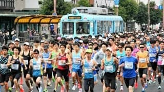 高知龍馬マラソン開催、多数のランナーが早春の土佐路を駆ける