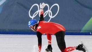 【スピードスケート】「痛いミス」男子マススタートでスイス選手が終盤で転倒　ゴール後うなだれる