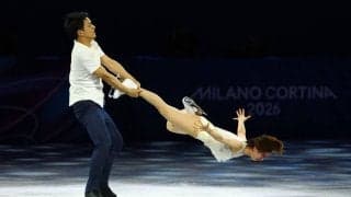 【五輪】「りくりゅう」に大歓声　伝説の大逆転フリー「グラディエーター」のフィニッシュポーズで締める