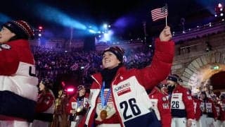 【閉会式】「可愛かった」フィギュア女子金アリサ・リュウが入場　マリニン、アンバー・グレンらと