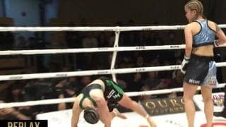 女子キック、デビュー戦で衝撃KO 戦慄ミドルで大の字に…「男でも倒れる」完全決着に騒然