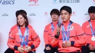 【ミラノ五輪】冬季最多メダルの日本選手団が解団、金メダルりくりゅう、JOC橋本聖子会長ら出席