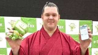 幕内・獅司が一日税務署長に就任　スマホ申告とキャッシュレス納付をＰＲ　春場所へ「獅司のいい相撲を見せたい」